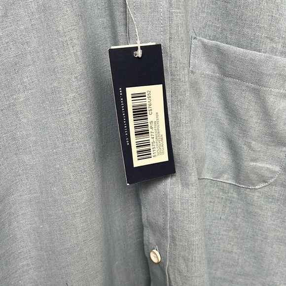 NWT Rue Saint Patrick Mens Blue button up short sleeve, Size S - Picture 5 of 10